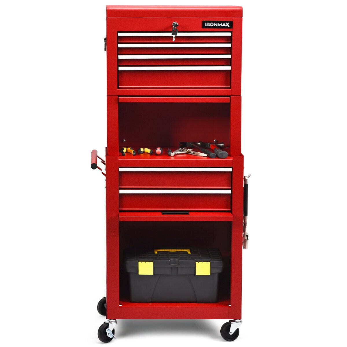 6-Drawer Tool Chest with Heightening Cabinet-Black