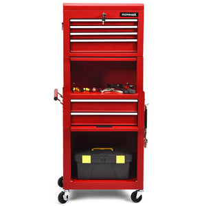 6-Drawer Tool Chest with Heightening Cabinet-Black