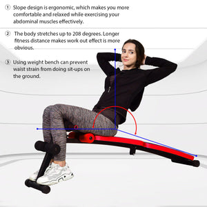 Abdominal Twister Trainer with Adjustable Height Exercise Bench-Red