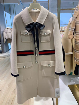 Audrey Hepburn Style Wool Blend Long Dress Coat