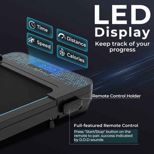 Walking Pad with 300 lbs Weight Capacity and Remote Control for Home-Black