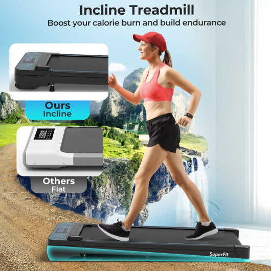 Walking Pad with 300 lbs Weight Capacity and Remote Control for Home-Black