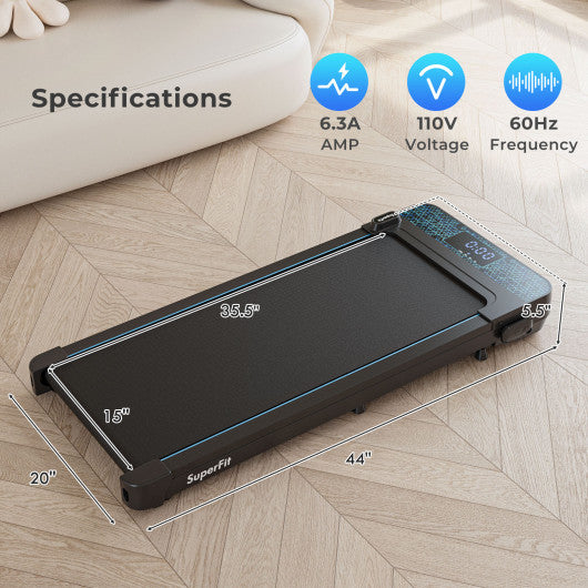 Walking Pad with 300 lbs Weight Capacity and Remote Control for Home-Black