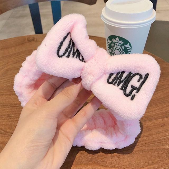 Wash Face Women Girls Hairbands Soft Warm Coral Fleece Bow Animal Ears Headbands Headwear Hair Bands Turban Gorgeous Hair Accessories For Women