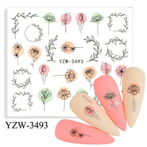Water Decal Nail Art Decorations Nail Sticker Tattoo Full Cover Beauty Decals Manicure Supplies Accessories  Women Kids Girls Manicure Decoration Nail Art Supplies 3D Self-Adhesive Nail Decals Designer Nail Stickers for Acrylic Nails