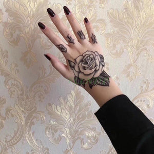 Waterproof Womens Temporary Sticker Tattoo Flower Rose Realistic Sketches For Arm Hand