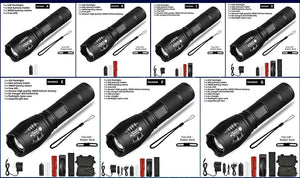 Waterproof Z45 Led Flashlight Ultra Bright Waterproof MINI Torch T6/L2/V6 zoomable 5 Modes 18650 rechargeable Battery for camping tactica Led Mini Water-Resistant Torch Light For Indoor & Outdoor Camping Hiking Accessories Gear