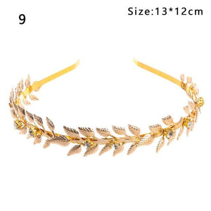 Western Fashion Retro Hair Bands For Women Wedding Metal Gold Leaf Butterfly Hair Headbands Girls Bride Gorgeous Hair Accessories For Women