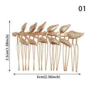 Western Fashion Retro Hair Bands For Women Wedding Metal Gold Leaf Butterfly Hair Headbands Girls Bride Gorgeous Hair Accessories For Women