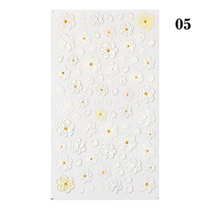 White Embossed Flower Lace Sticker Decal Wedding Nail Art Designs Floral Butterfly Japanese Manicures Nail Decoration Metallic Curve Strip Line Nail Decal Self-Adhesive 3D Wave Design Decoration for Women Girls Adhesive Striping Tape Nail Art Stickers