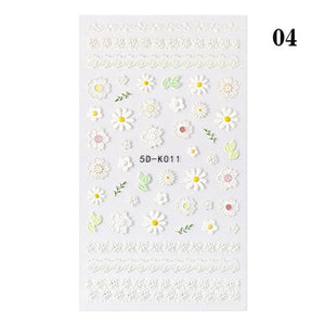 White Embossed Flower Lace Sticker Decal Wedding Nail Art Designs Floral Butterfly Japanese Manicures Nail Decoration Metallic Curve Strip Line Nail Decal Self-Adhesive 3D Wave Design Decoration for Women Girls Adhesive Striping Tape Nail Art Stickers