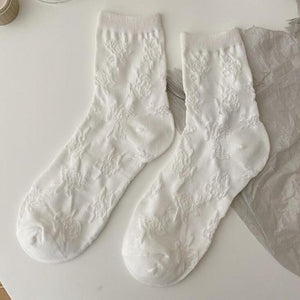 White Lace Socks Women Heart Bowknot Cotton Socks Femme Sweet Socks Ankle Socks Dress Socks For Women