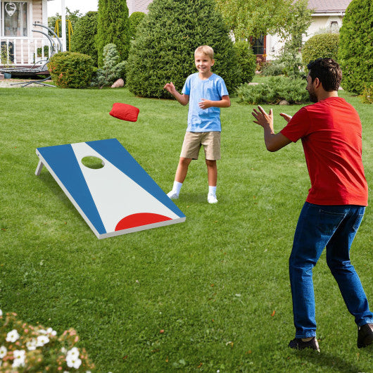 3 x 2FT Cornhole Board Set  Portable Cornhole Board with Foldable Legs and Side Handle-Blue