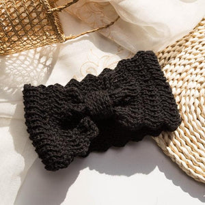 Wide Knitted Headband Bows Knotted Winter Women Turban Hair Accessories For Girls Lady Soft Knitting Winter Headbands Gorgeous Hair Accessories For Women