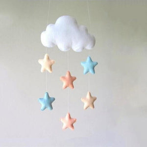 Wind Chimes Handmade Cloud Felt Love Pendant Baby Children Cloud Bed Bell Mobile Crib Jewelry Creative Pendant  Bedroom Loving Ceiling Hanging Heart Decor Girls Wind Chime Nursery Decoration