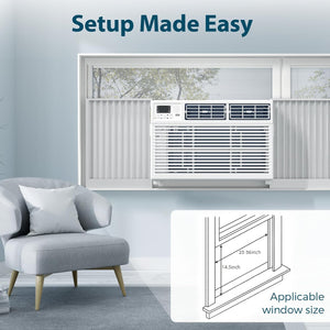 Window Air Conditioner, 8000BTU, 24H Timer, Remote Control A8502W