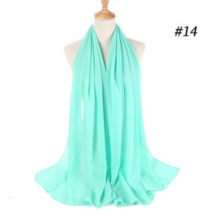 Winter Fashion Long Solid Color Soft Muslim Bubble Chiffon Hijab Scarf Shawls Hijab Elegant Scarf Wrap Lightweight Islamic Head Wear Escharpe Shawls Headband Wraps Lightweight Head Scarves Ladies Hijabs For  Women