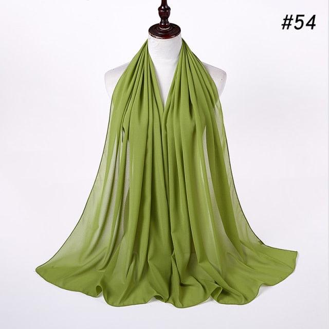 Winter Fashion Long Solid Color Soft Muslim Bubble Chiffon Hijab Scarf Shawls Hijab Elegant Scarf Wrap Lightweight Islamic Head Wear Escharpe Shawls Headband Wraps Lightweight Head Scarves Ladies Hijabs For  Women