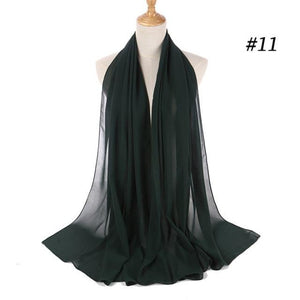 Winter Fashion Long Solid Color Soft Muslim Bubble Chiffon Hijab Scarf Shawls Hijab Elegant Scarf Wrap Lightweight Islamic Head Wear Escharpe Shawls Headband Wraps Lightweight Head Scarves Ladies Hijabs For  Women