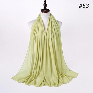 Winter Fashion Long Solid Color Soft Muslim Bubble Chiffon Hijab Scarf Shawls Hijab Elegant Scarf Wrap Lightweight Islamic Head Wear Escharpe Shawls Headband Wraps Lightweight Head Scarves Ladies Hijabs For  Women