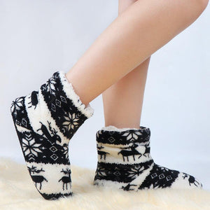 Winter Fur Slippers Women Warm House Slippers Plush Flip Flops Christmas Cotton Indoor Home Shoes Comfort Warm Fluffy Faux Fur Slipper Boots Soft Memory Foam Ankle Booties