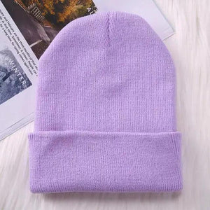 Winter Hats For Men Woman New Beanies Knitted Solid Cute Hat Girls Autumn Female Beanie Caps Warmer Stylish Ladies Casual Cap Outdoor Winter Adult Neutral Warm Hats Candy Color Knitted Woolen Hat for Women Men