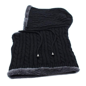 Winter Knitted Hat Beanie Men Beany Skellies Beanies Winter Hats For Women Men Caps Gorgas Bonnet Mask Brand Hats Hooded Cowl Neckerchief with Drawstring Soft Balaclava Pullover Knitted Beanie for Adults Men Women Ski Caps