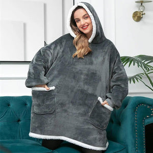 Winter Oversized Wearable Blanket Women Hoodies Sweatshirt TV Blanket With Sleeves Pullover Warm Soft Unisex Hoody Comfortable Sweatshirts For Autumn