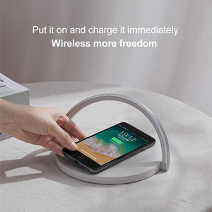 Wireless Charger LED Night Light Table Lamp Adjustable Angle Charging for iPhone Samsung Huawei Xiaomi Touch Switch Phone Holder Decorative Table Lamp Cute Study Lamps for Bedroom Décor