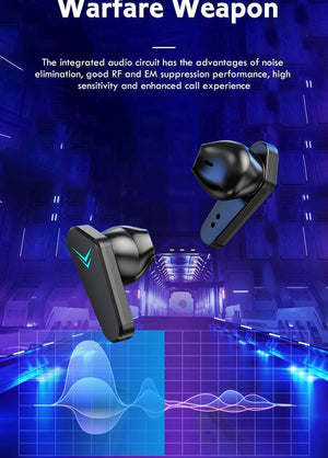 Wireless Earbuds Touch Control Earphone No Delay Noise Reduction Bluetooth Headphone Gaming Headset y Lewith Mic Updated Design with Industrading Sound & Improved Comfort, Long Wireless Range, Up to 24 Hours of Talk Time