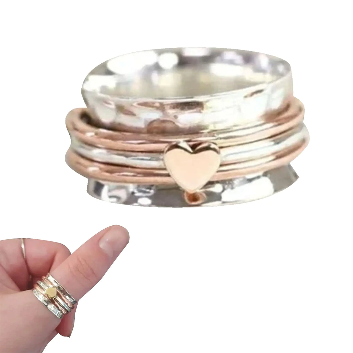 Cherish Self-Love With Heart Spinner Rings
