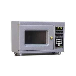 Miniature Microwave Dollhouse Accessories Oven Mini Kitchen Furniture Appliance 1:12 Mini House Decoration Model Decor High Simulation Accessories Ornaments (Silver)