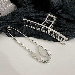 Woman Trendy Silver Pin Minimalist Dainty Design Hair Claws Women Hair Clips Fashion Hairpins Women Hair Accessories Hairgrip Barrettes Headwear