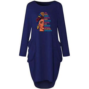 Woman's Long Sleeve Loose Pocket Oversize Tunic Dress