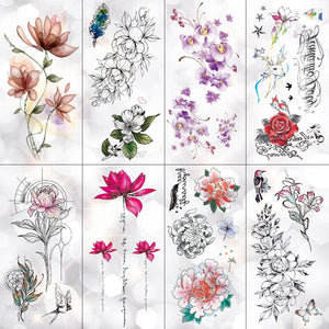 Womans Rose Flower Waterproof Temporary Tattoo Sticker For Arm Body Gorgeous Girls Tattoos