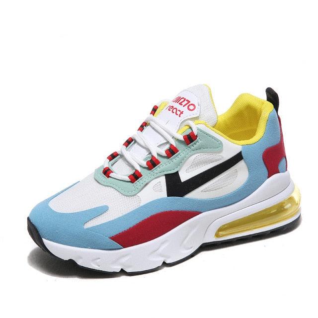Women Casual Shoes Colorful Sneakers Flat Thick Sole Lightweight Air Cushion Gym Fashion Shoes Breathable Sport Air Fitness Walking Running Athletic Sneakers
