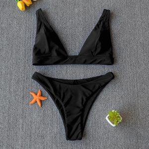 Women Charming Bikini Swimsuit Women Push Up Swimwear Two Piece Bikini Set Solid Color Bathing Suit Swim Suit Female Women Two Piece Bikini Swimsuit Halter Twist Front Bathing Suit Swimwear