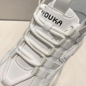 Women Chunky Sneakers Casual Vulcanized Woman High Platform Sneakers Lace Up White Sneakers White Shoes Autumn Winter Fashion Platform High Quality Sneakers