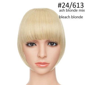 Women Clip In Hair Bangs Hairpiece Clip In Hair Extension Synthetic Hair Extension Blunt Bangs Fake Bangs For Women Flat Neat Bangs With Temples For Women One Piece Hairpiece