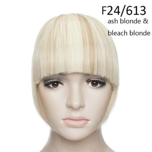 Women Clip In Hair Bangs Hairpiece Clip In Hair Extension Synthetic Hair Extension Blunt Bangs Fake Bangs For Women Flat Neat Bangs With Temples For Women One Piece Hairpiece