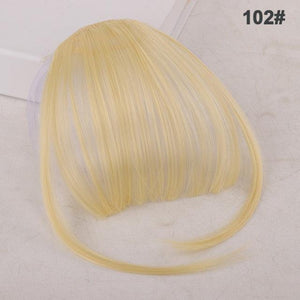 Women Clip In Hair Bangs Hairpiece Synthetic Fake Hair Piece Clip In Hair Extensions Front Natural Flat Neat Fringe Bangs With Temples For Women One Piece Hairpiece