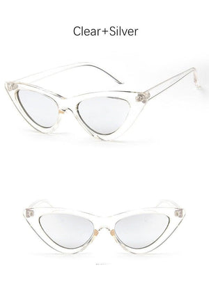 Women Elegant Black Summer Sunglasses Stylish New Popular Cat Eye Design Sunglasses For Woman New Small Eyewear Shades For Women Retro Summer Design Glasses