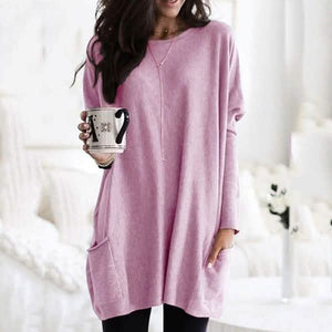 Women Long Sleeve Top Casual Pocket T-Shirt