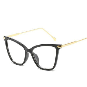 Women Luxury Cat Eye Sunglasses For Women Glasses Oversized Frame Transparent Lens Eyeglasses Computer Optical For  Prescription Glasses For Women