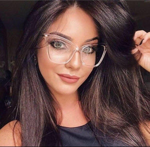 Women Luxury Cat Eye Sunglasses For Women Glasses Oversized Frame Transparent Lens Eyeglasses Computer Optical For  Prescription Glasses For Women