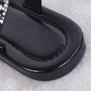 Women Luxury Party Sandals Fashion Summer Casual Black Business Sandals Buckle Straps Beach Shoes Retro Fashion Summer Women Shoes Print Casual Sandals