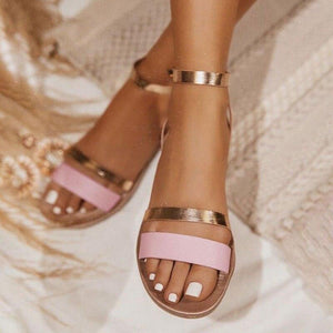 Women Luxury Party Sandals Fashion Summer Casual Black Business Sandals Buckle Straps Beach Shoes Retro Fashion Summer Women Shoes Print Casual Sandals