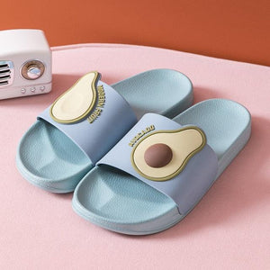 Women Men Summer Slippers Casual Sandals Beach Slides Fruits Avocado Flip Flops Non-Slip Soft Sole Bathroom Shoes Open Toe Soft Slippers Non-Slip Soft Shower Spa Bath Pool Gym House Sandals