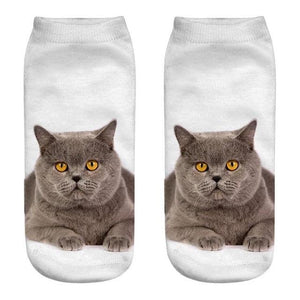 Women's Funny Animal Cute 3D Print Kitten Socks Women Ankle Socks Unisex Socks Fashion Socks Cartoon Cat Fashion Style Casual Boat Socks For Men And Women