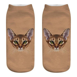 Women's Funny Animal Cute 3D Print Kitten Socks Women Ankle Socks Unisex Socks Fashion Socks Cartoon Cat Fashion Style Casual Boat Socks For Men And Women